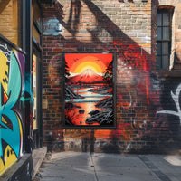 Radiant Mountain Sunset Poster PosterGoat