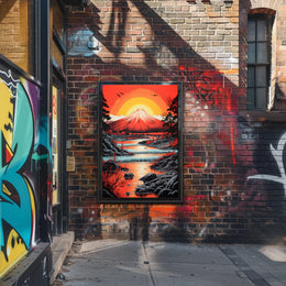 Radiant Mountain Sunset Poster PosterGoat