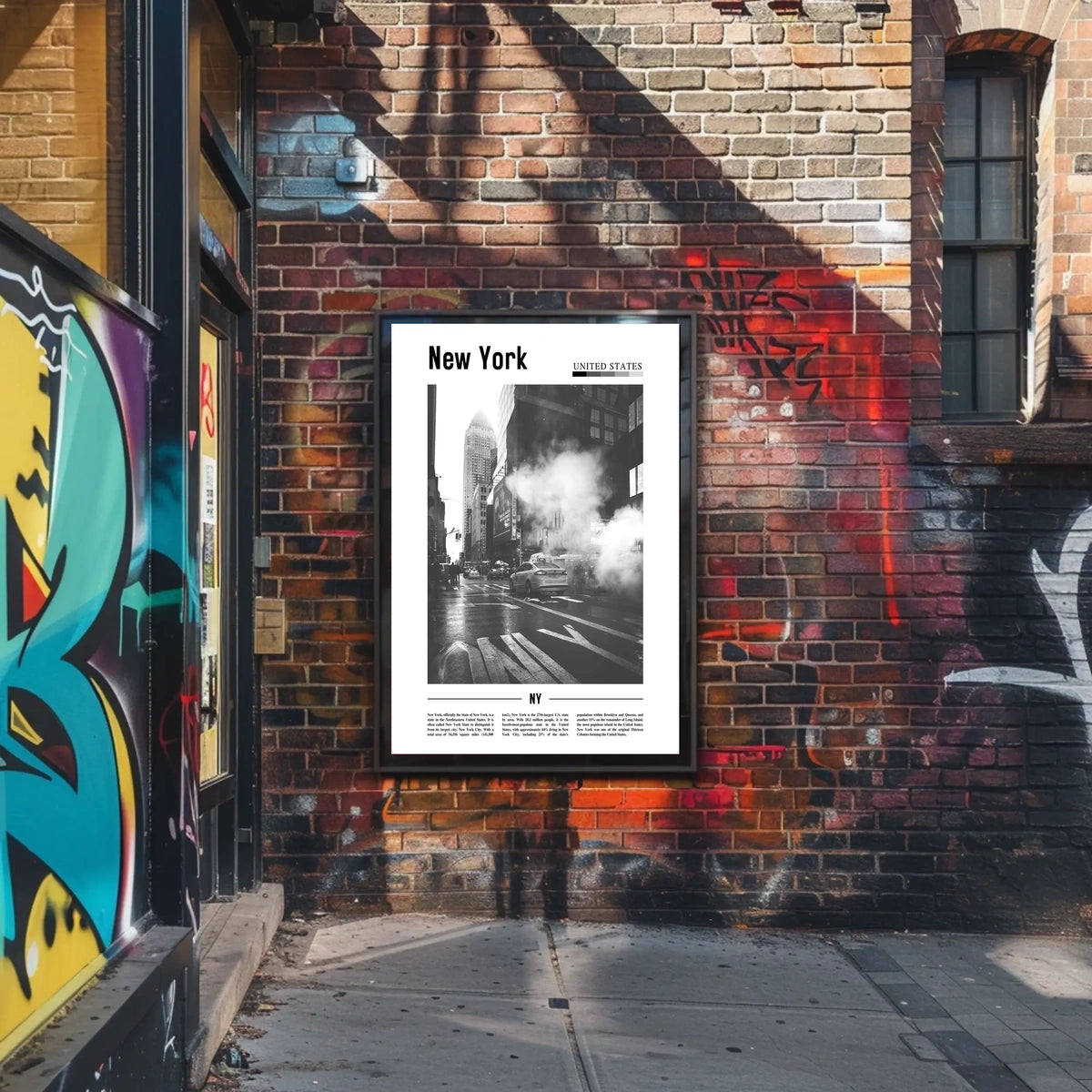 New York City Black And White Taxi Poster Modern Wall Art