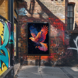 Majestic Cosmic Eagle Surreal Art Poster Print