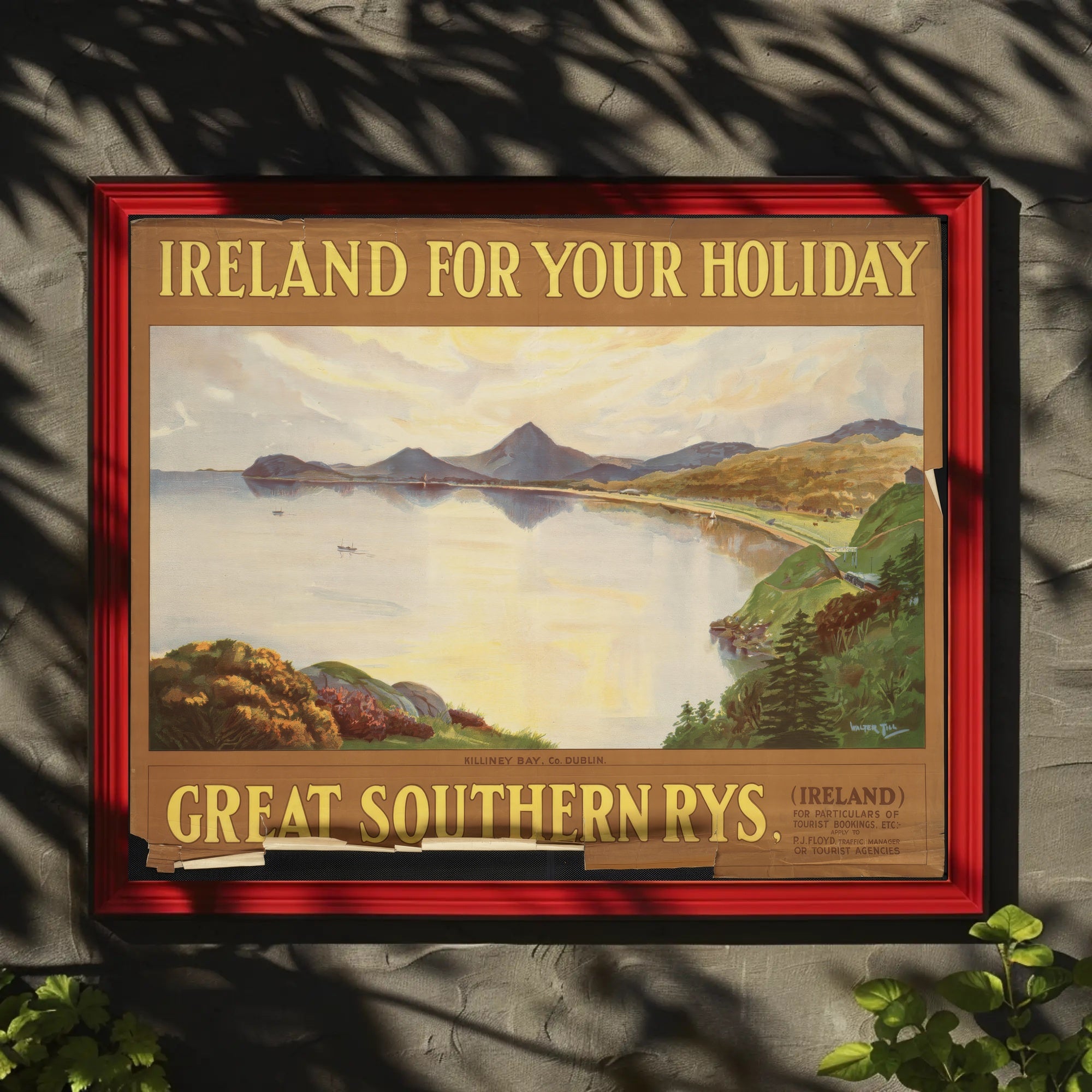 Ireland Killiney Bay Vintage Art Poster PosterGoat