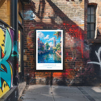 Cambridge Charm: Idyllic Canal Cityscape Travel Poster