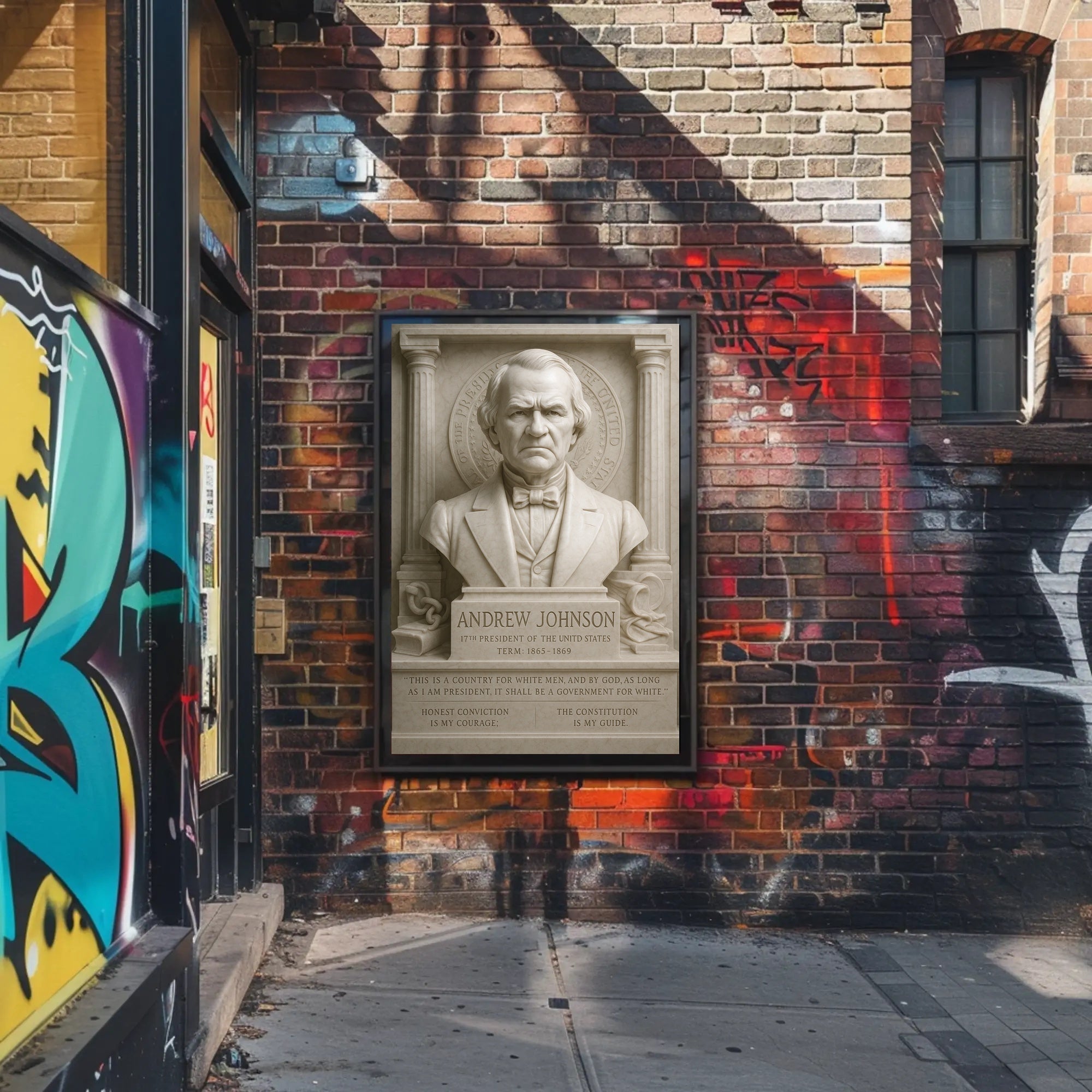 Andrew Johnson Bust Historical or Presidential Poster