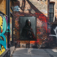 Dark Gothic Skeleton Poster with Red Eyes PosterGoat