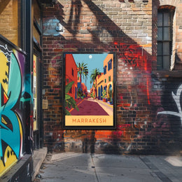 Marrakesh Vintage Vibes Street Scene Travel Poster