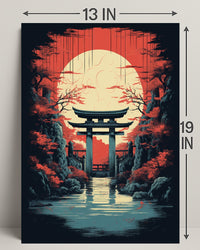 Tranquil Torii At Sunset Poster PosterGoat