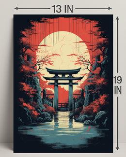 Tranquil Torii At Sunset Poster PosterGoat