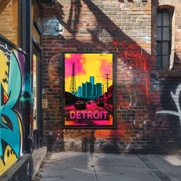 Vibrant Detroit Poster PosterGoat