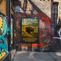 Buffalo Conservation Wyoming Scenic Wildlife Poster