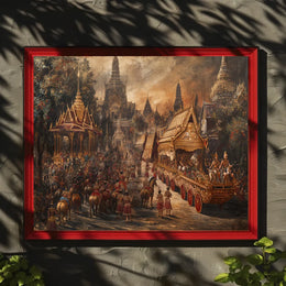 Thai Royal Procession: Vibrant Historical Art Poster