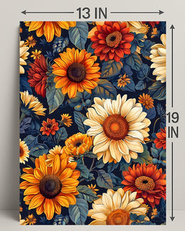 Vibrant Floral Illustration with Modern Artistic Poster