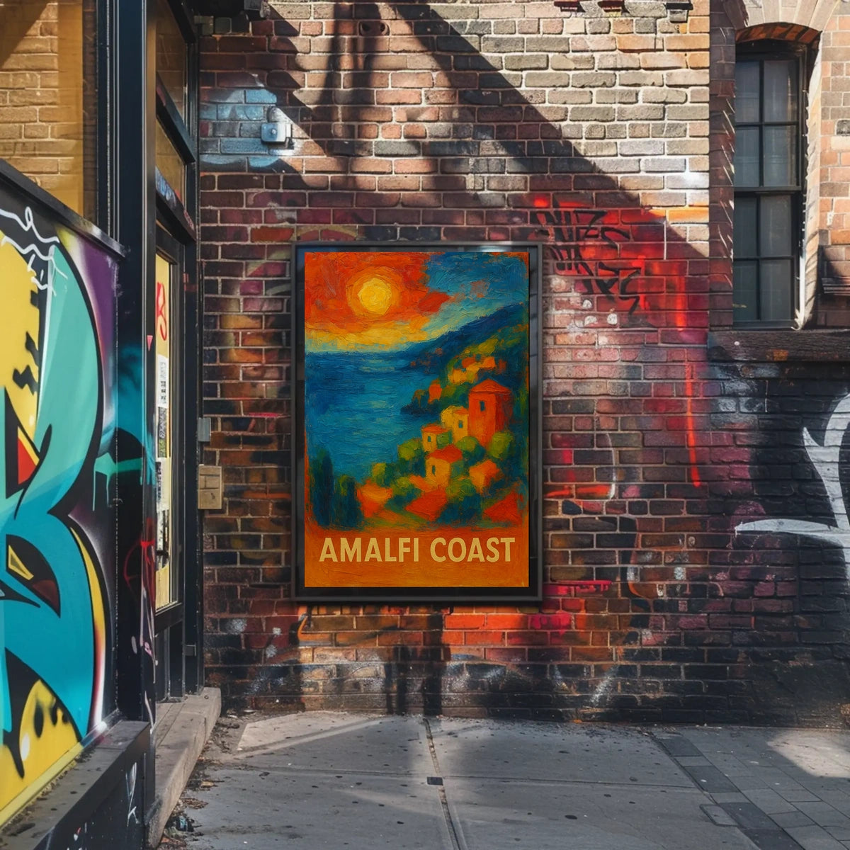 Amalfi Coast Poster Wall Art for Coastal Home Decor