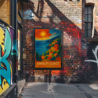 Amalfi Coast Poster Wall Art for Coastal Home Decor