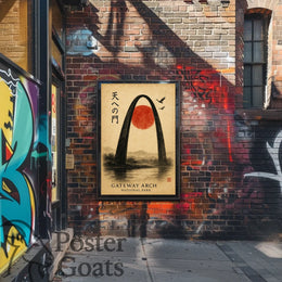 Gateway Arch Japanese Aesthetic Artistic Poster