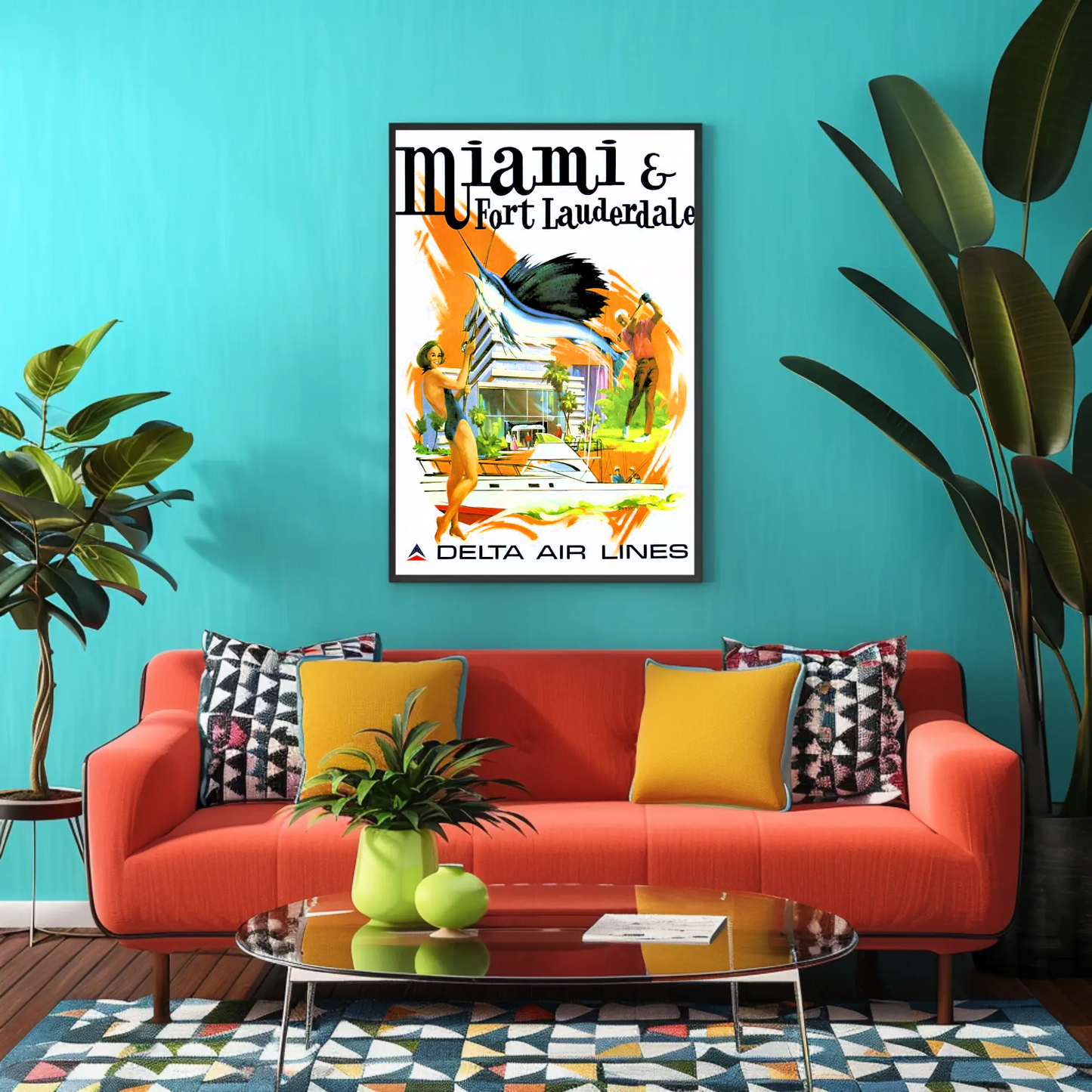 Miami & Fort Lauderdale Vintage Poster - Delta Air Lines