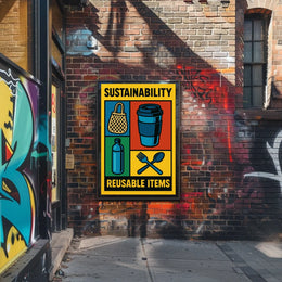 Sustainability Reusable Items Poster