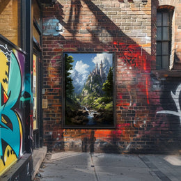 Enchanted Mountain Castle Poster PosterGoat