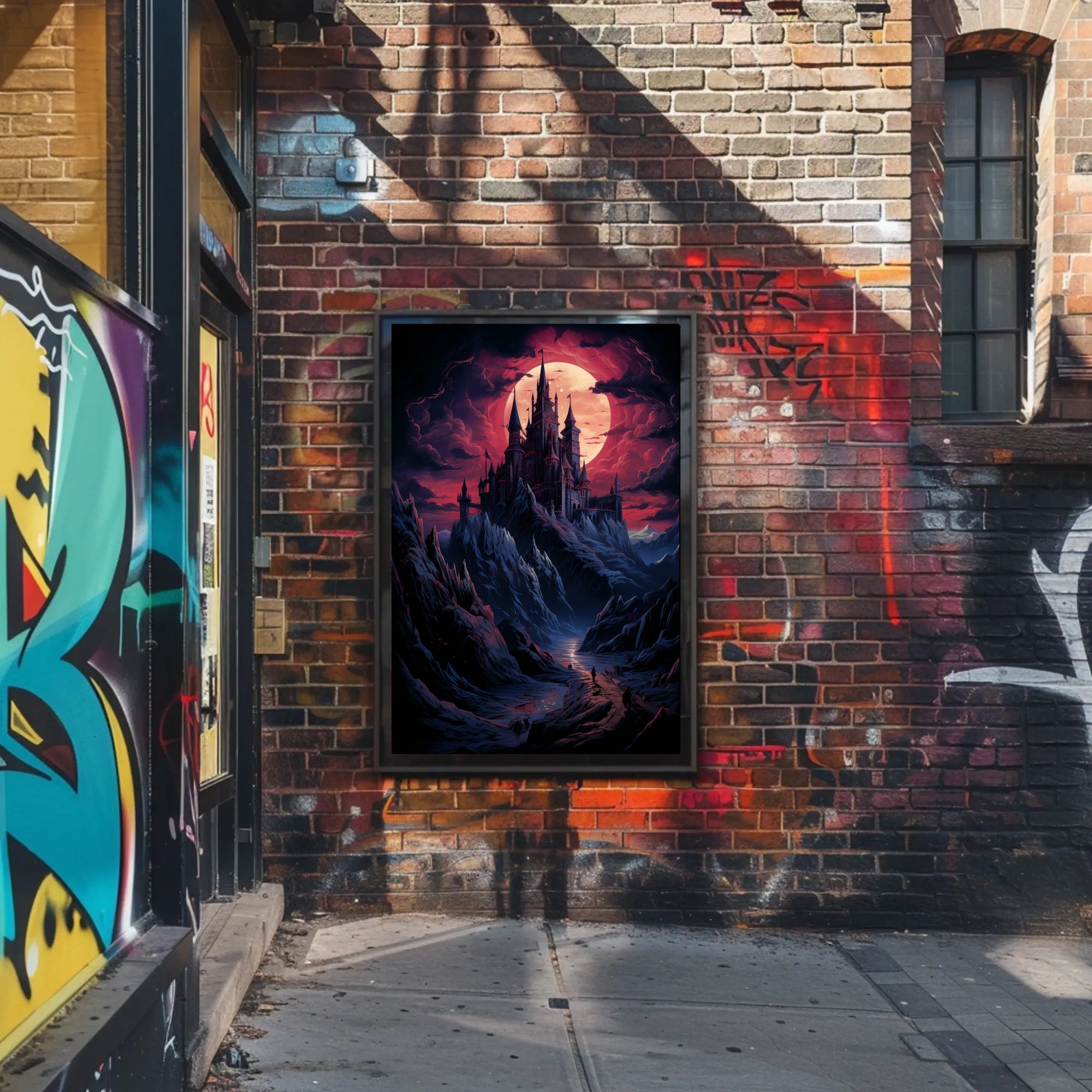 Enchanted Castle Under A Blood Moon Poster