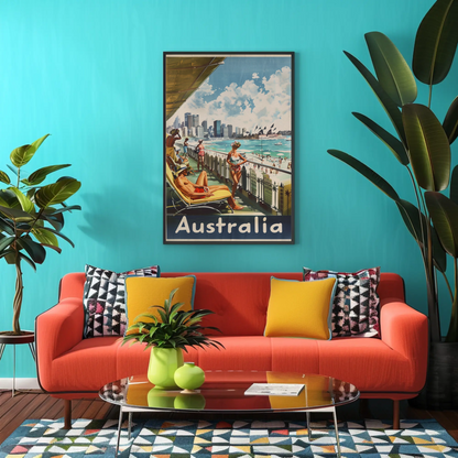 Australia Beach Vintage Poster Retro