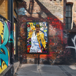 Iconic Rock Star in Motion Pop Culture Poster