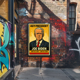 Joe Biden 46th President of the United States Inked Comic Style Poster