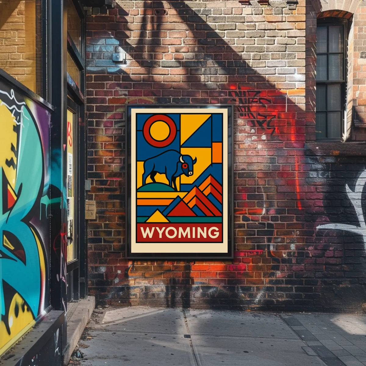 Wyoming A Geometric Tribute Poster
