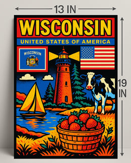 Wisconsin United States of America Poster PosterGoat