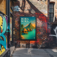 Bora Bora Tranquility in a Vintage Travel Poster PosterGoat