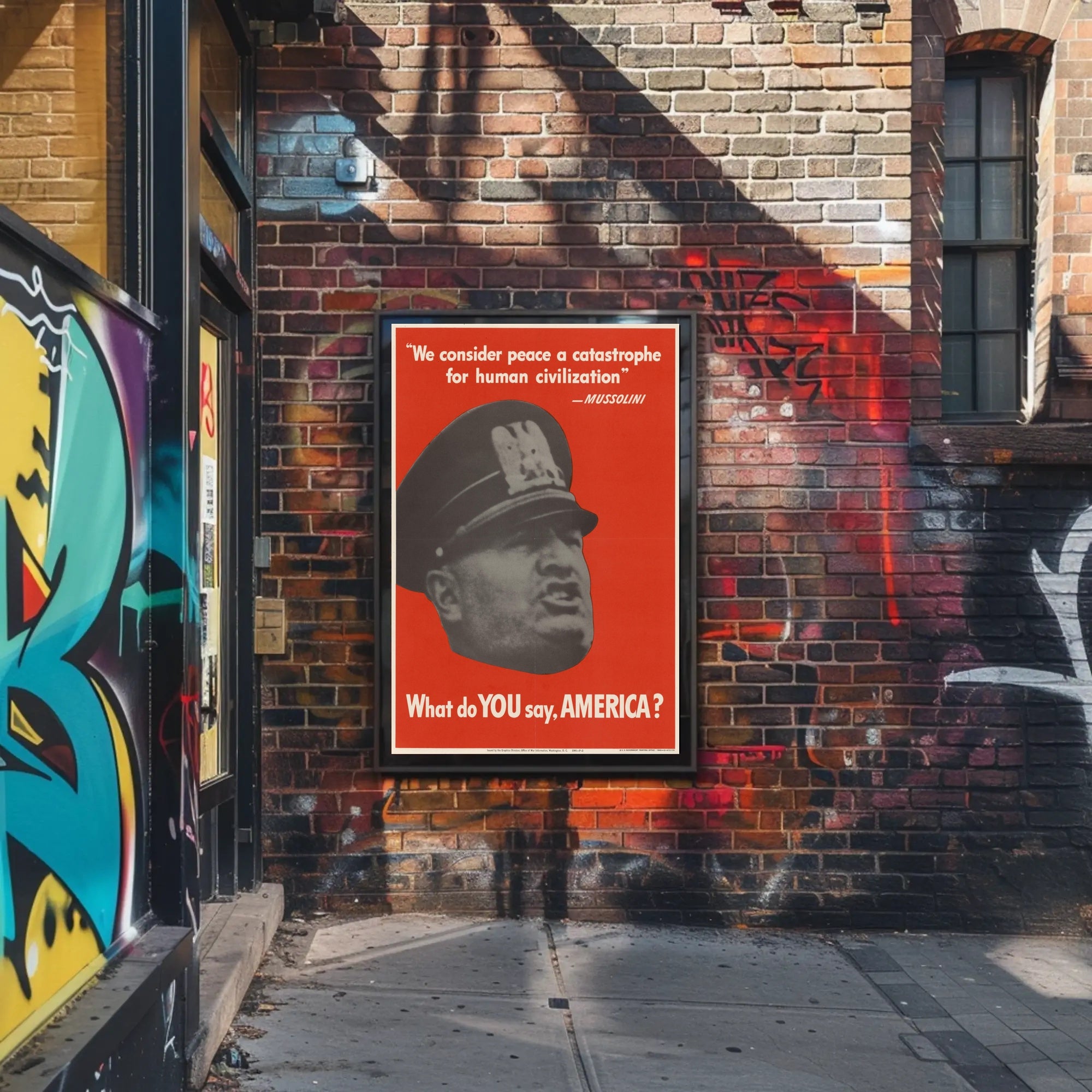 Mussolini's Provocation Poster PosterGoat
