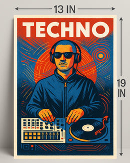Techno Vibes Poster PosterGoat
