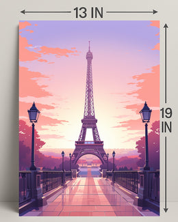 Sunset Over Paris Poster