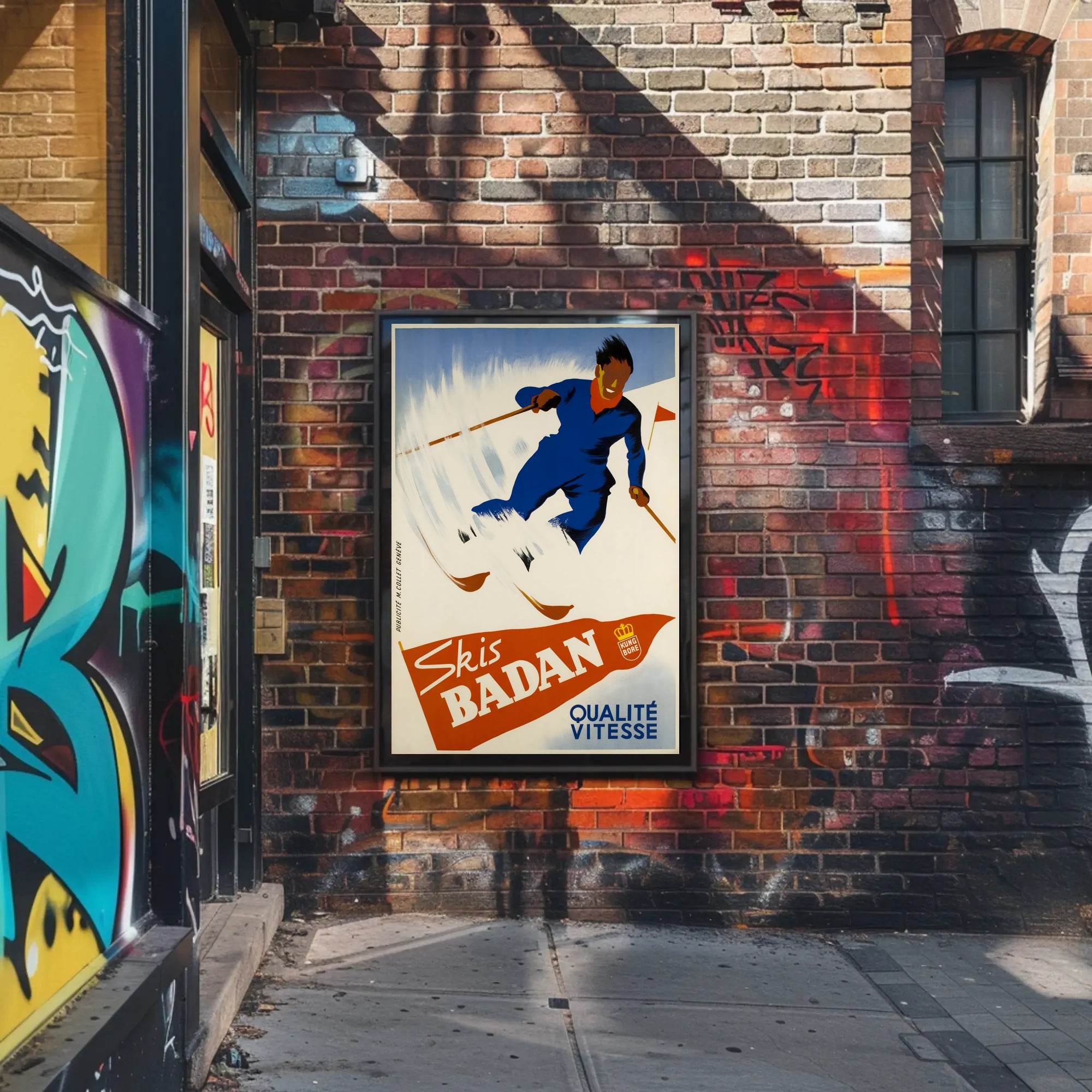 Skis Badan Advertisement Poster PosterGoat
