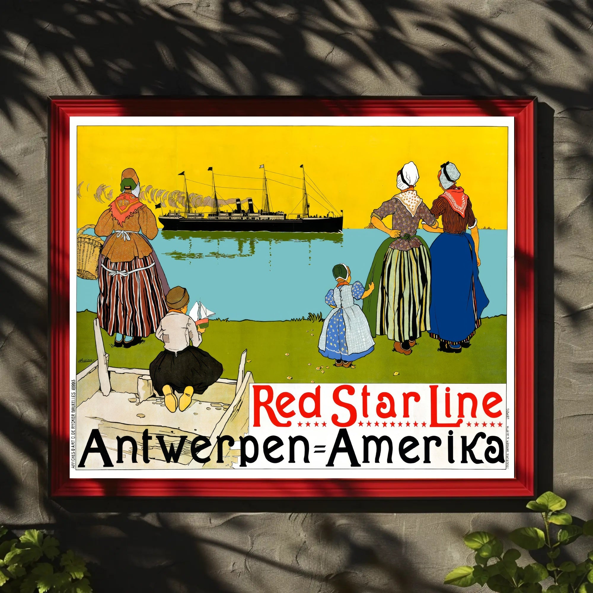 Red Star Line Vintage Poster PosterGoat