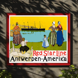 Red Star Line Vintage Poster PosterGoat