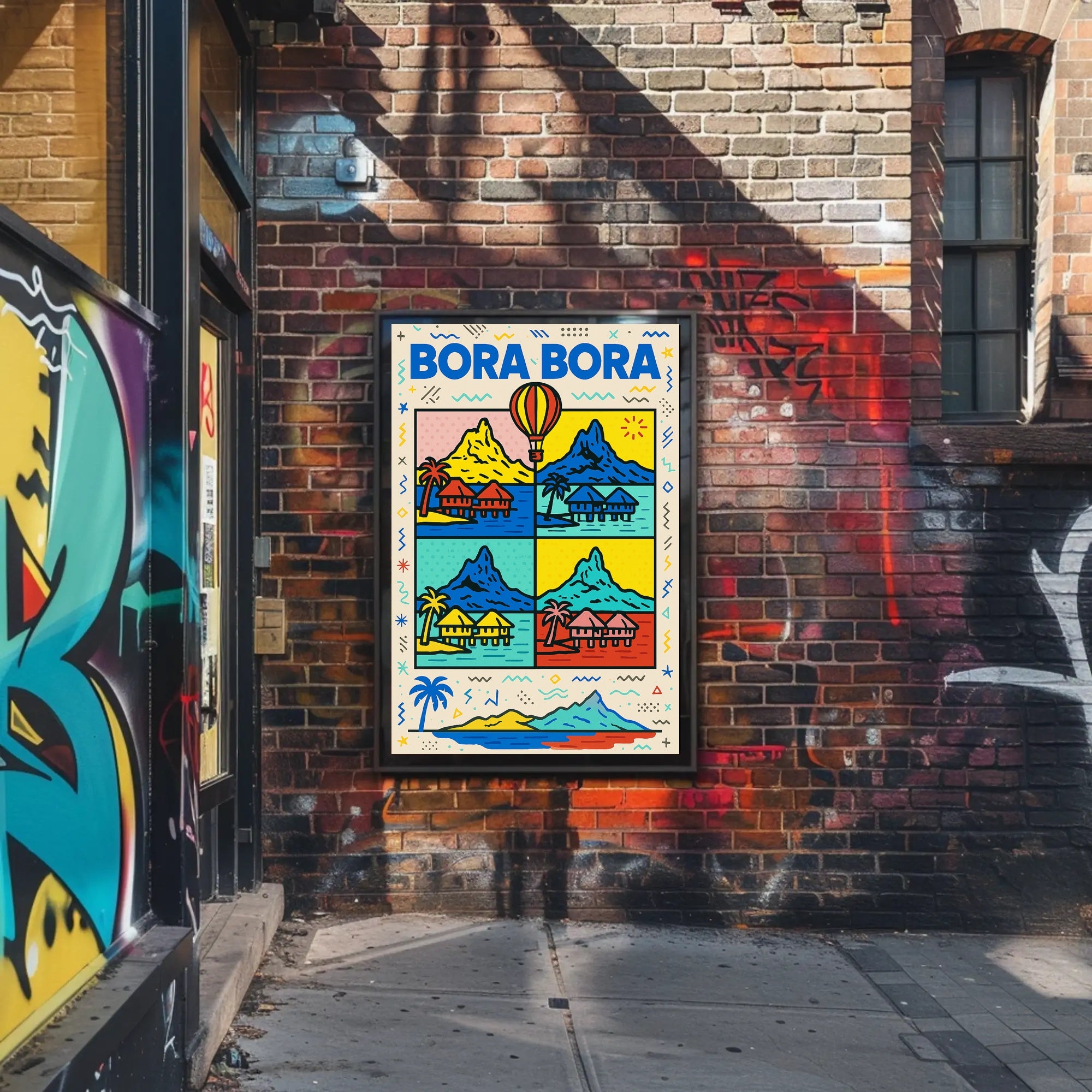 Tropical Bora Bora Pop Art Travel Poster PosterGoat