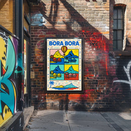 Tropical Bora Bora Pop Art Travel Poster PosterGoat
