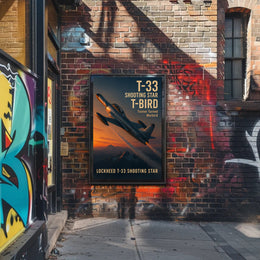 Lockheed T-33 Jet Trainer Aviation Art - Poster