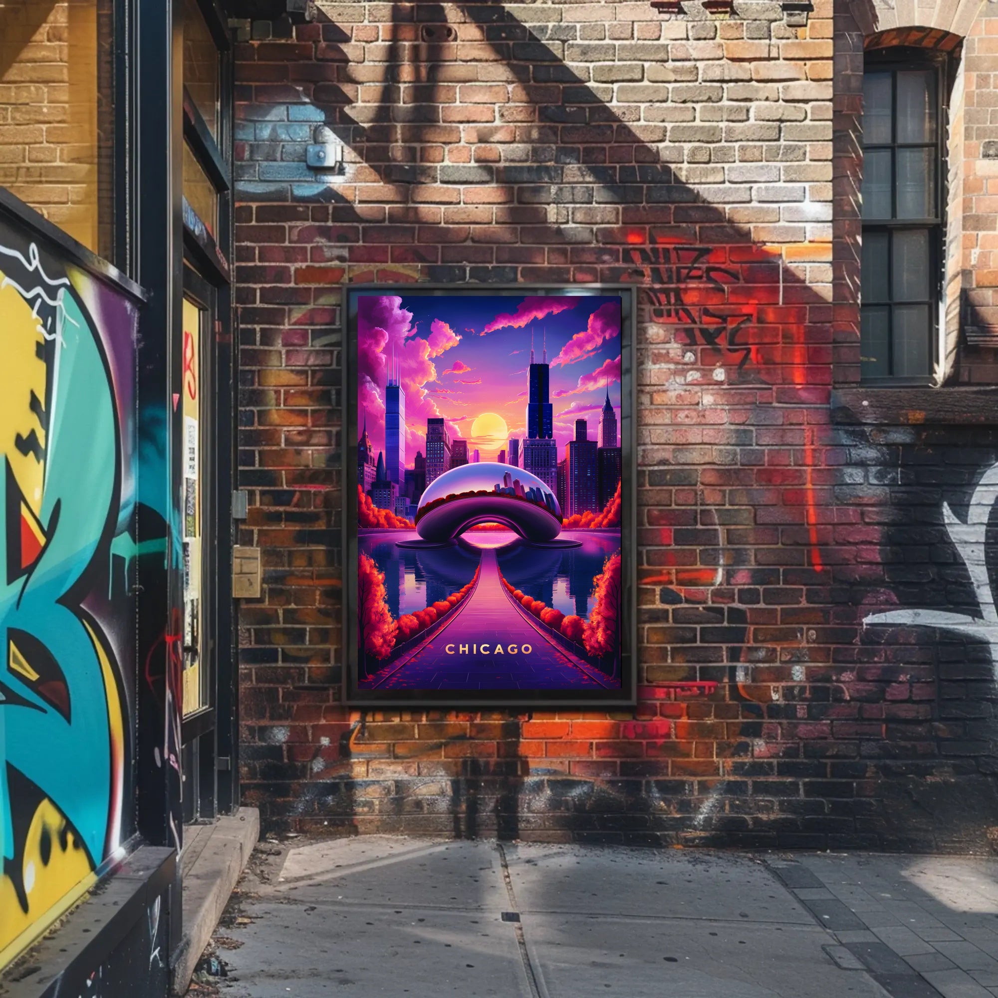 Dreamy Chicago Sunset Poster