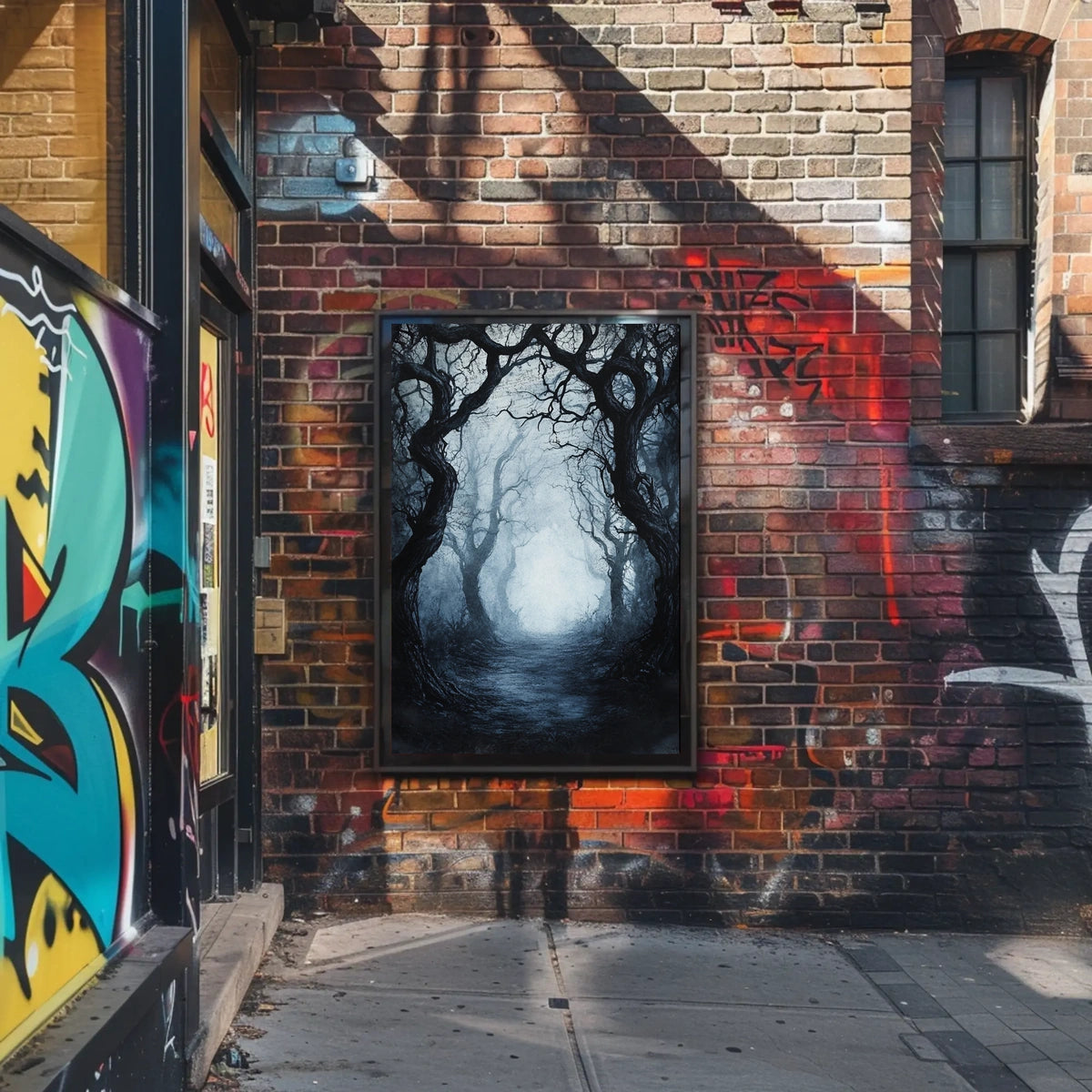 Mysterious and Eerie Forest Scene Artistic Poster
