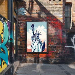 Liberty Spectacle in Artistic Travel Poster