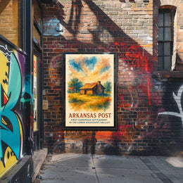 Arkansas Post Historic Settlement Watercolor Poster