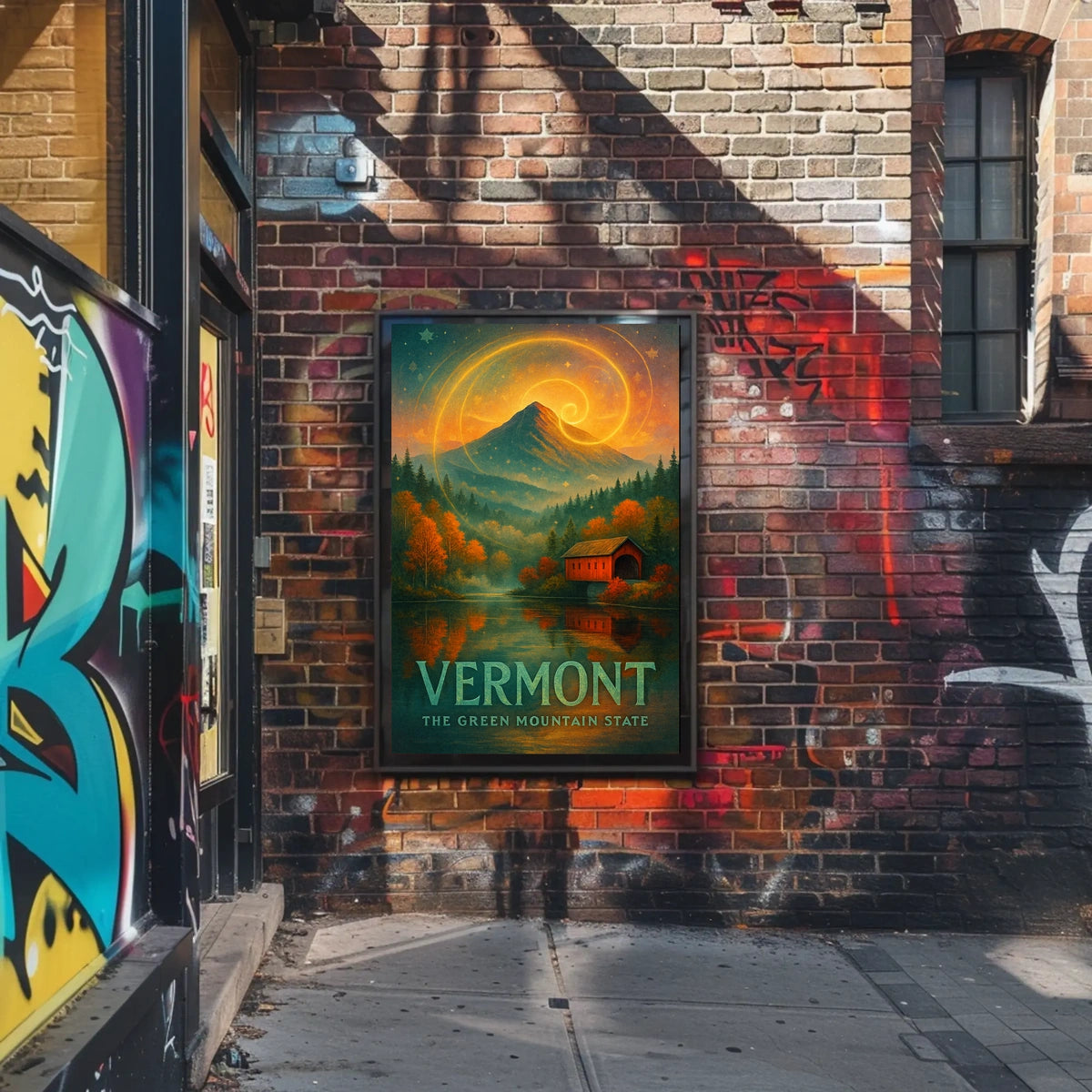 Vermont Landscape Autumn Foliage Mountain Poster