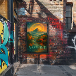 Vermont Landscape Autumn Foliage Mountain Poster