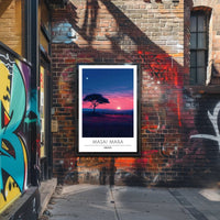 Masai Mara Sunset Travel Poster