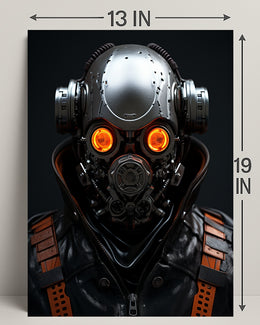 Futuristic Cyborg Portrait Poster PosterGoat