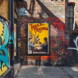 THREE FRIENDS Eye-Catching Abstract Pop Culture Poster