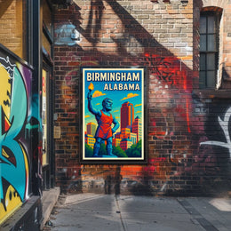 Birmingham, Alabama Vibrant Cityscape Poster