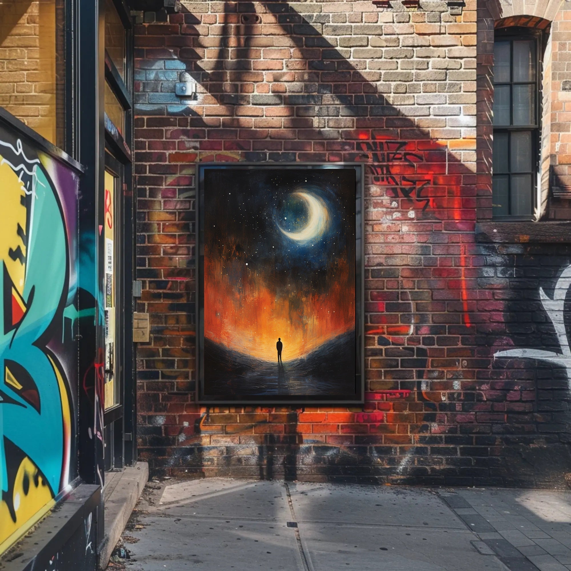 Stargazer's Dream: Surreal Cosmic Night Artistic Poster