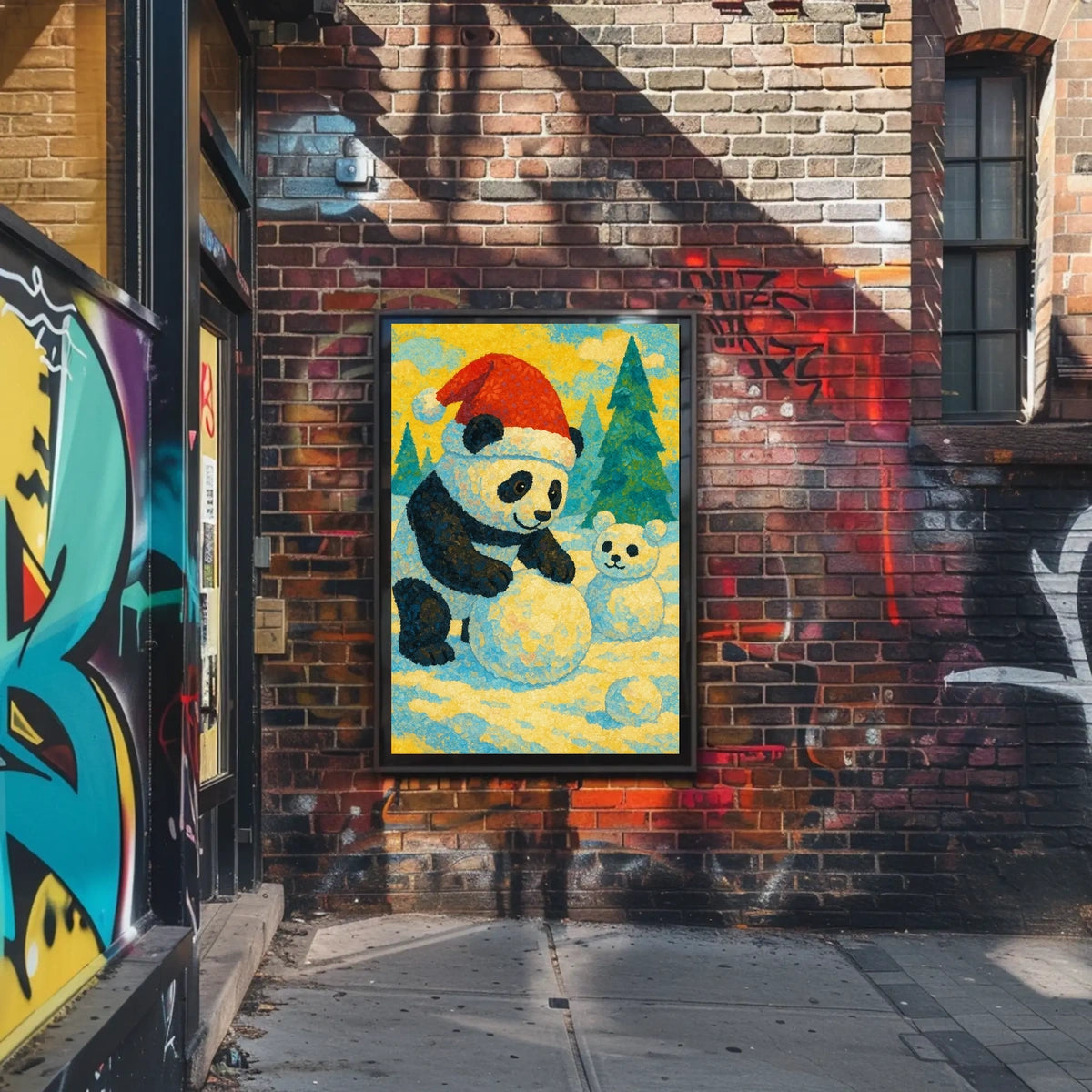 Festive Panda in Winter Wonderland Poster