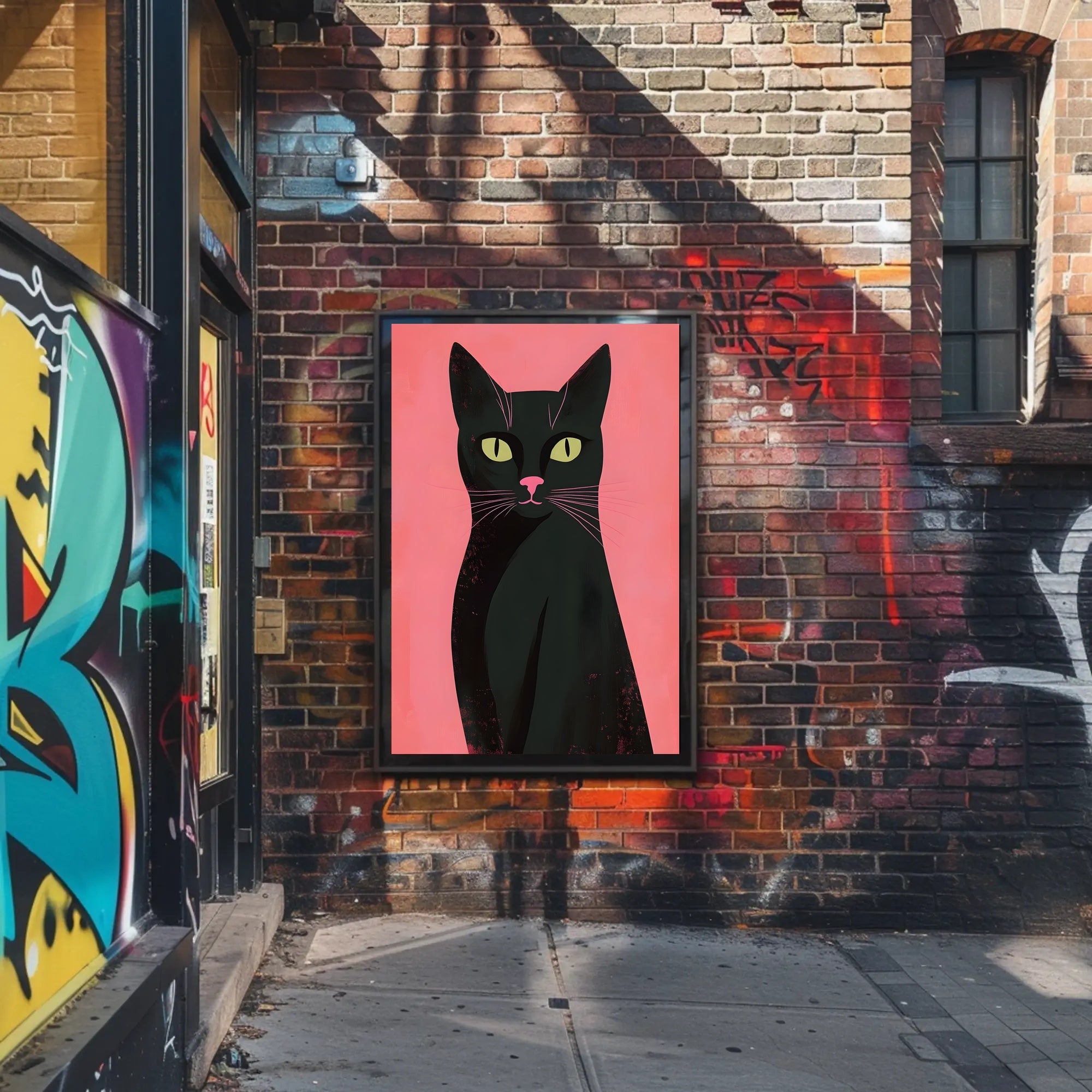 Black Cat Poster Mysterious Modern Wall Art